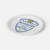 Assiettes En Carton Protégez et servez l'insigne de police (Angle)