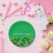 Assiettes En Carton proverbe irlandais avec de bons shamrocks (Fête)