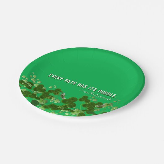 Assiettes En Carton proverbe irlandais avec de bons shamrocks (Angle)