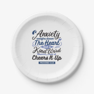 Assiettes En Carton Proverbes 12:25 Verset de la Bible – Art de mots g