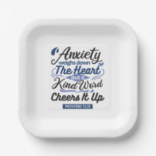Assiettes En Carton Proverbes 12:25 Verset de la Bible – Art de mots g