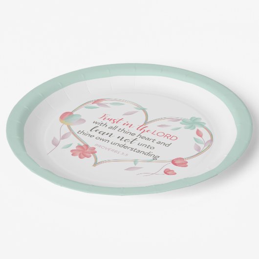 Assiettes En Carton Proverbes de versets bibliques 3:5 Plaques de papi