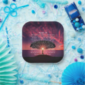 Assiettes En Carton Psaume 23 Arbre Silhouette Couché de Soleil (Fête)