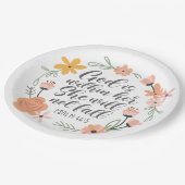 Assiettes En Carton Psaume 46:5 Dieu est en elle, elle ne tombera pas (Angle)