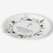 Assiettes En Carton Psaume floral rose 139:14 (Angle)