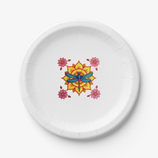 Assiettes En Carton Psychedelic Sacred Geometry Mandala Insect Nature (Devant)