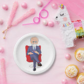 Assiettes En Carton Psychologue en costume avec Bloc-notes assis (Fête)