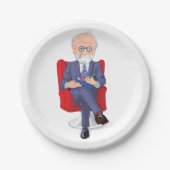 Assiettes En Carton Psychologue en costume avec Bloc-notes assis (Devant)