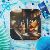 Assiettes En Carton Pub De Fête Avec Boisson Ancien (Fête)