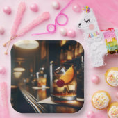 Assiettes En Carton Pub De Fête Avec Boisson Ancien (Fête)