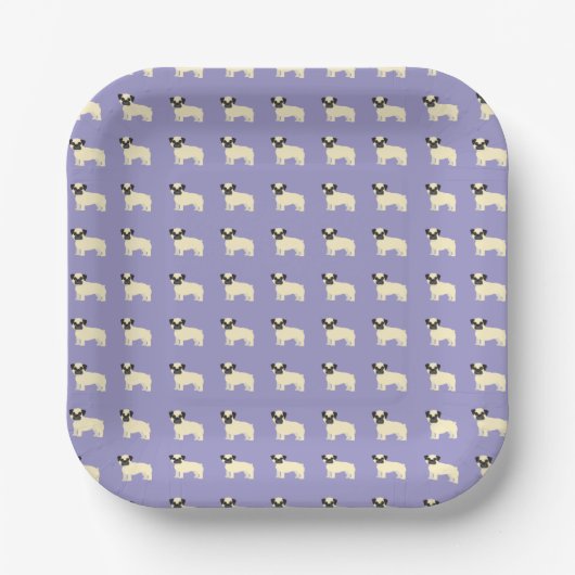 Assiettes En Carton Pugs, Pale Purple (Recto)