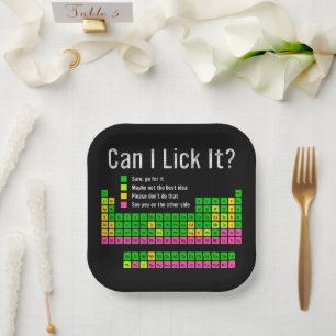 Assiettes En Carton Puis-je le Lick Table périodique Enseignant Enfant