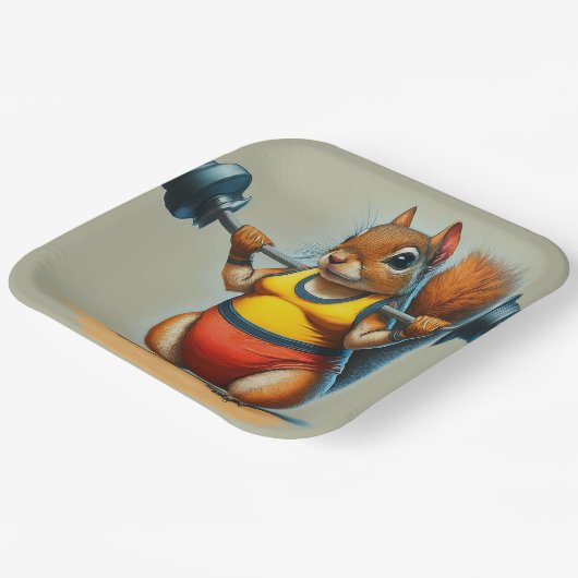 Assiettes En Carton Puissance des écureuils (Angulaire)