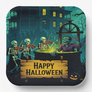 Assiettes En Carton Puits à souhaits zombie de la maison hantée :