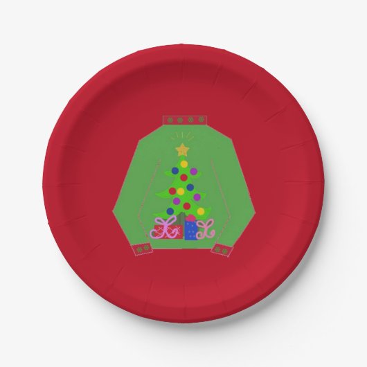 Assiettes En Carton Pull de Noël laid (Devant)