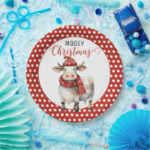 Assiettes En Carton Pun de vache de Noël (Fête)