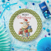Assiettes En Carton Pun de vache de Noël (Fête)