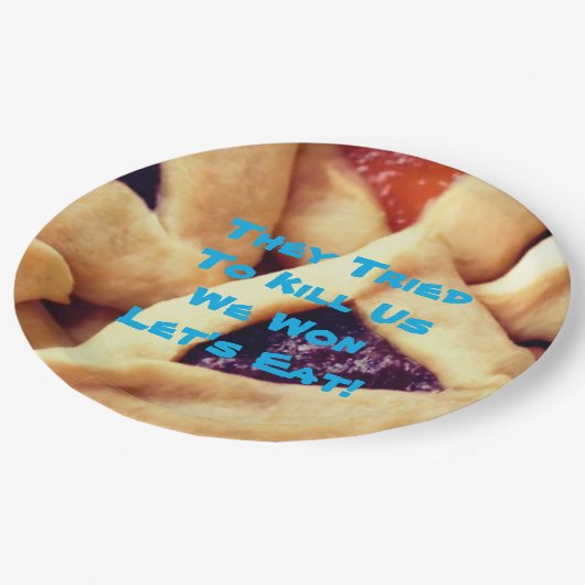 Assiettes En Carton Purim Party Juif Drôle Dire  (Angle)