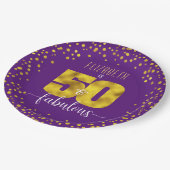 Assiettes En Carton Purple 50 et fabuleux foil d'anniversaire en feuil (Angle)