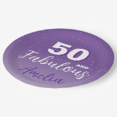Assiettes En Carton Purple 50 et Fabulous 50th Birthday Party (Angle)