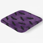 ASSIETTES EN CARTON PURPLE AVEC DES BATS HALLOWEEN NOIR (Angulaire)