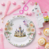 Assiettes En Carton Purple Castle Fairytale Anniversaire Thème avec Fa (Fête)