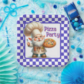Assiettes En Carton Purple Check Pizza Party (Fête)