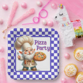 Assiettes En Carton Purple Check Pizza Party (Fête)