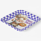 Assiettes En Carton Purple Check Pizza Party (Angulaire)