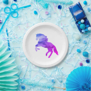 Assiettes En Carton Purple Cheval Peinture Pony Party