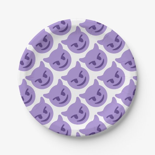 Assiettes En Carton Purple Devil Emoji (Devant)
