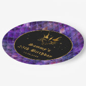Assiettes En Carton Purple Dragon Scales Gold Faux Parties scintillant (Angle)
