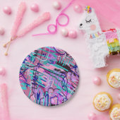 Assiettes En Carton Purple Dream Expressive Impression Abstraite (Fête)