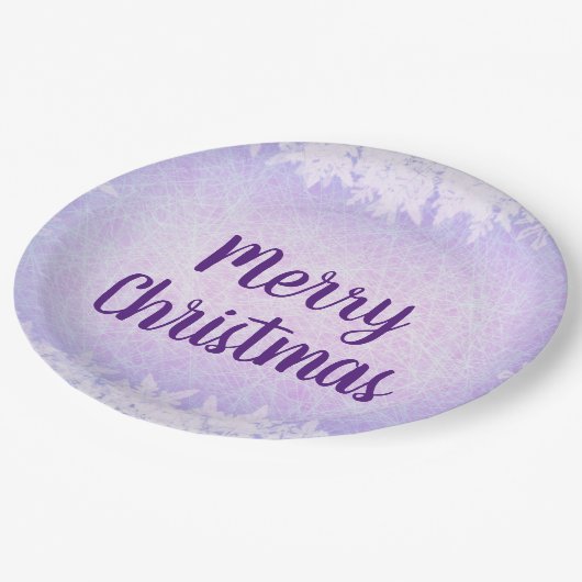 Assiettes En Carton Purple Frost Joyeux Noël (Angle)