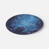 Assiettes En Carton Purple gothique Éffrayant UN Anniversaire (Angle)