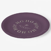 Assiettes En Carton Purple Green Christmas Ho Ho Ho ID1009 (Angle)