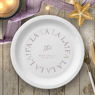 Assiettes En Carton Purple Green Fa Noël La La ID1009