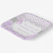 Assiettes En Carton Purple & Grey Chevron Ballerina Anniversaire (Angulaire)