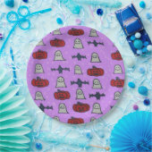 Assiettes En Carton Purple Halloween Fun Print (Fête)