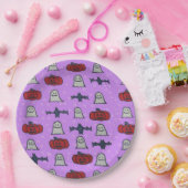 Assiettes En Carton Purple Halloween Fun Print (Fête)