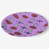 Assiettes En Carton Purple Halloween Fun Print (Angle)