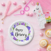 Assiettes En Carton Purple Hyacinth Wreath Nouvel An Joyeux Norooz (Fête)