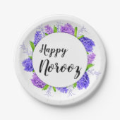 Assiettes En Carton Purple Hyacinth Wreath Nouvel An Joyeux Norooz (Devant)