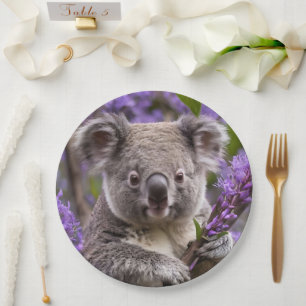 Assiettes En Carton Purple Jacaranda Koala Ours,