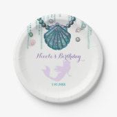 Assiettes En Carton Purple Mermaid Beach Bling Anniversaire fête Perso (Devant)