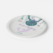 Assiettes En Carton Purple Mermaid Beach Bling Anniversaire fête Perso (Angle)