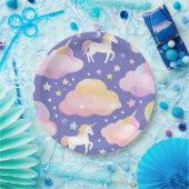 Assiettes En Carton Purple mignon arc-en-ciel licorne anniversaire fil (Fête)