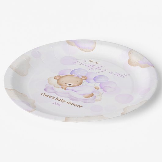 Assiettes En Carton Purple Nous Pouvons Attendre Rapidement Les Plaque (Angle)