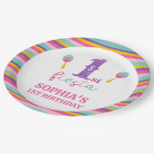 Assiettes En Carton Purple Numéro Fiesta 1er Anniversaire Plaque Papie (Angle)