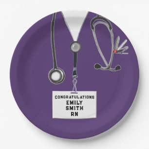 Assiettes En Carton Purple Nurse Graduation Party